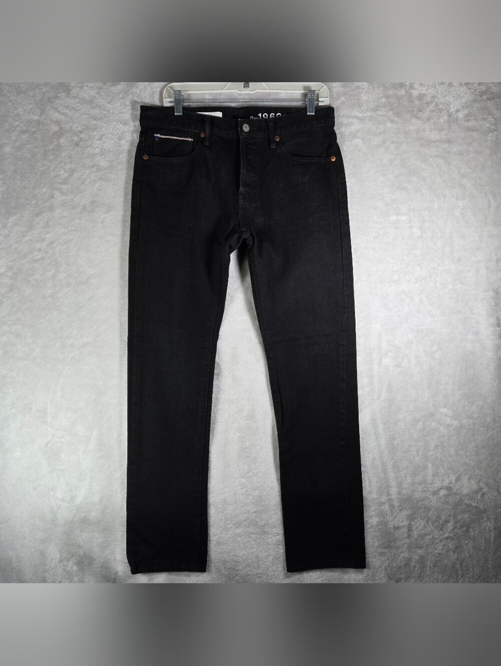 Gap 1969 Japanese Selvedge Jeans Mens Size 30x32 Slim Fit Black Button Fly
